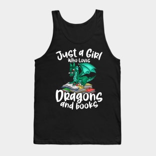 Just A Girl Who Loves Dragons And Books Reading Dragon Tank Top